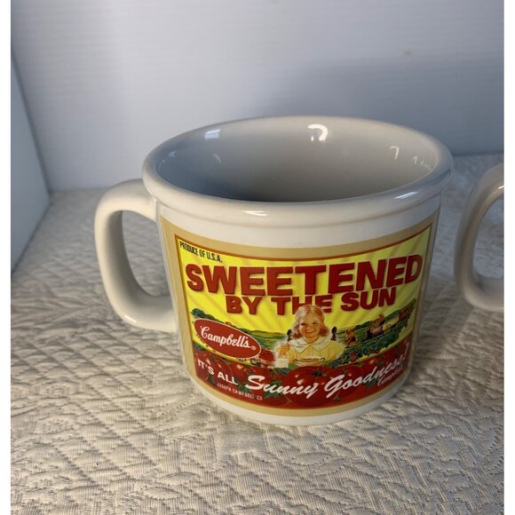 Cambell's Soup label soup cup bowl set of 2 by Houston Harvest 2005 - Picture 2 of 11